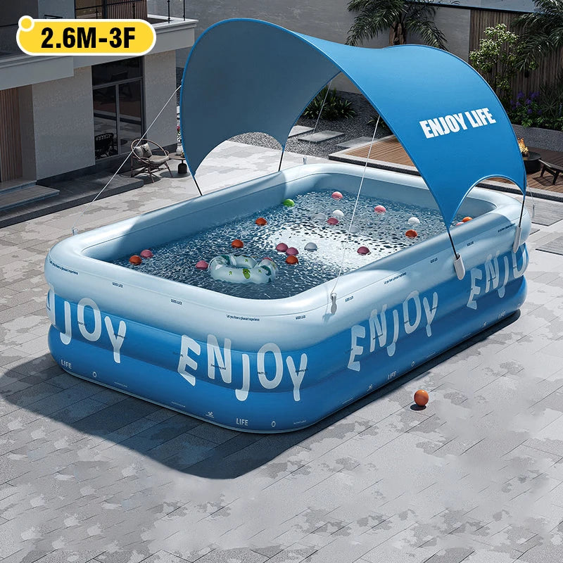 Piscina Gonfiabile Familiare con Tettuccio Parasole | 1.8m / 2.1m / 2.6m - Partenopet