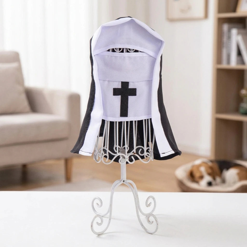 Costume da Suora per Cani e Gatti – Travestimento Halloween Leggero e Traspirante