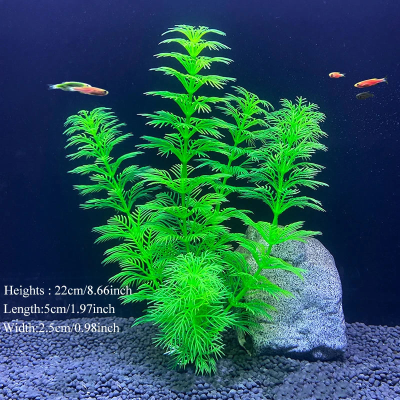 Pianta Artificiale per Acquario – Decorazione Realistica in Plastica – Erba Acquatica Subacquea per Allestimento Vasca Pesci