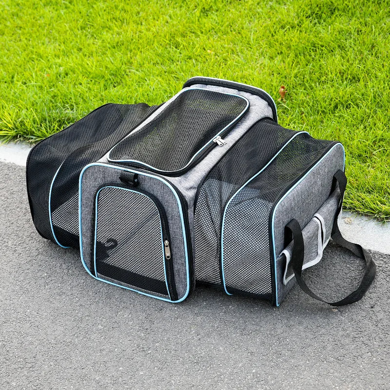 Trasportino Per Cani E Gatti Espandibile Su Due Lati Trasportino Per Cani Da Viaggio Pieghevole Trasportino Per Animali Domestici Per Gatti Cani Cuccioli