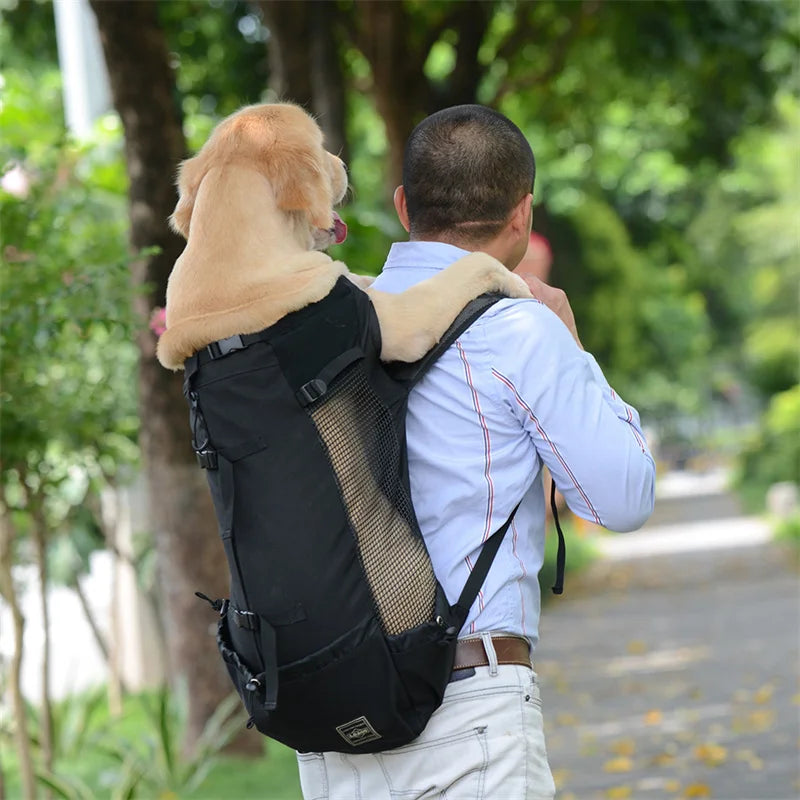 Zaino Porta Cane Professionale in Nylon Rinforzato – Trasportino da Spalla ad Alta Traspirabilità per Cani Piccoli e Medi, Ideale per Trekking, Outdoor e Ciclismo
