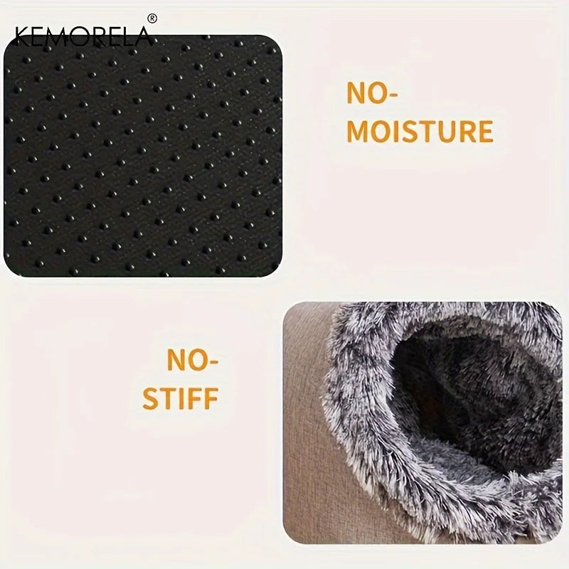 KEMORELA Cuccia Igloo Invernale per Gatti – Casetta Calda e Morbida in Peluche – Taglie M e L
