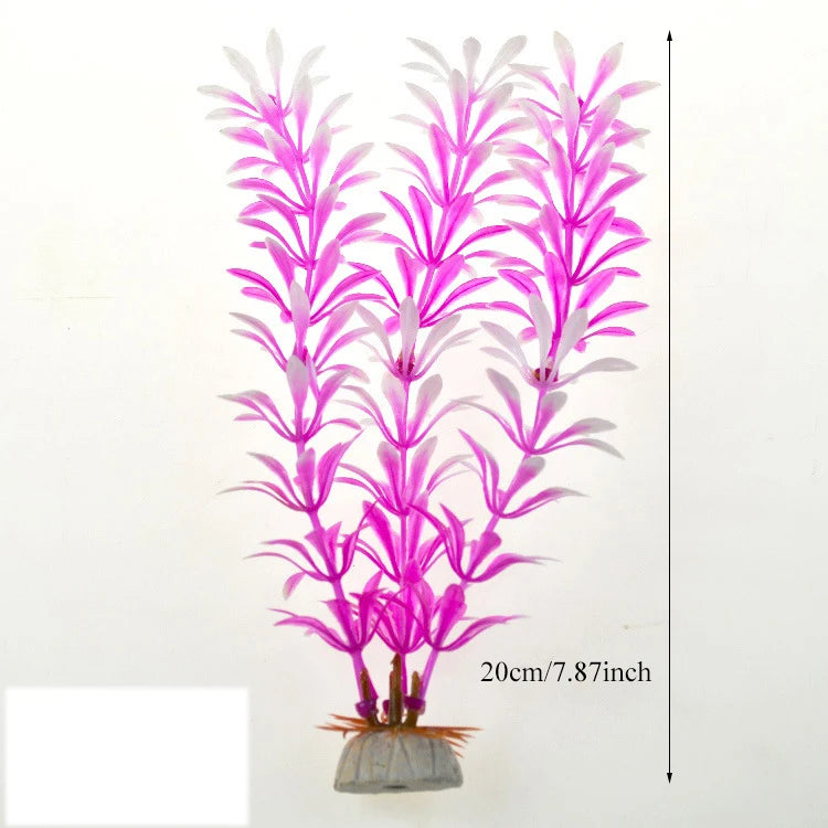 Pianta Artificiale per Acquario – Decorazione Realistica in Plastica – Erba Acquatica Subacquea per Allestimento Vasca Pesci