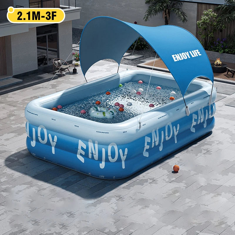 Piscina Gonfiabile Familiare con Tettuccio Parasole | 1.8m / 2.1m / 2.6m - Partenopet