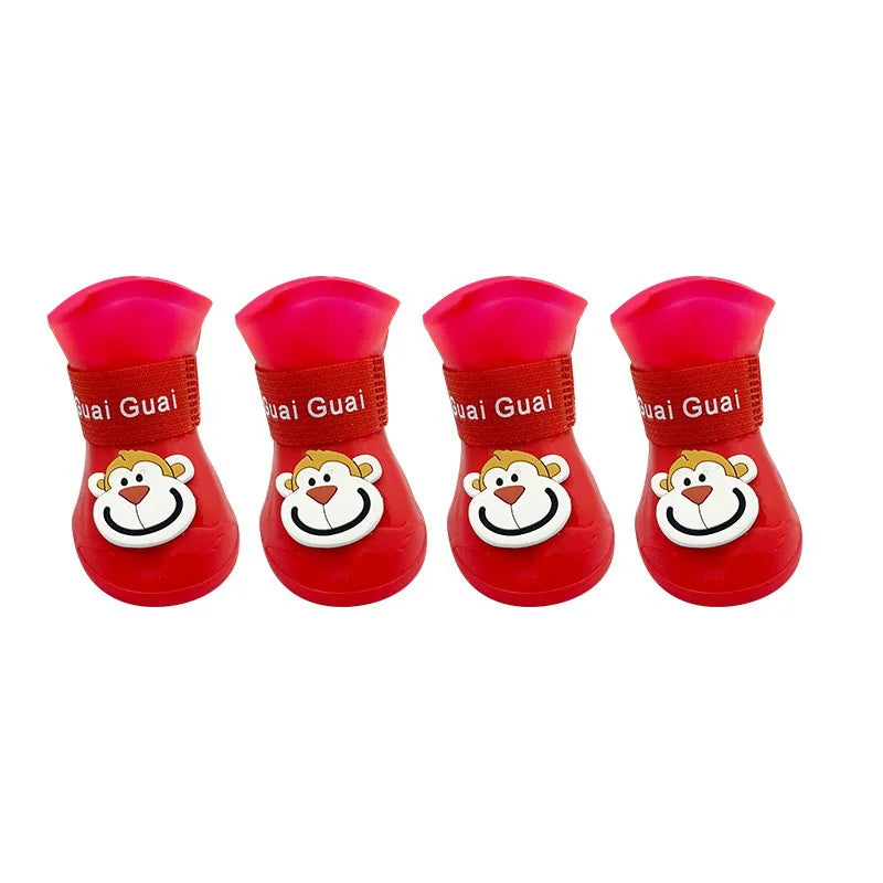 Scarpe Impermeabili per Cani in PVC Antiscivolo | Set 4 Stivaletti S-XXL
