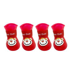 Scarpe Impermeabili per Cani in PVC Antiscivolo | Set 4 Stivaletti S-XXL – Red