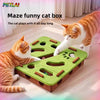 Cat Toy Felt Maze Box – Scatola Labirinto Interattiva in Feltro per Gatti, Gioco di Intelligenza con Fori "Dig Hole" e Palline con Campanello per Stimolazione Mentale del Gattino