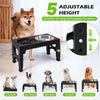Ciotole Rialzate per Cani con Supporto Regolabile e 2 Ciotole in Acciaio Inox