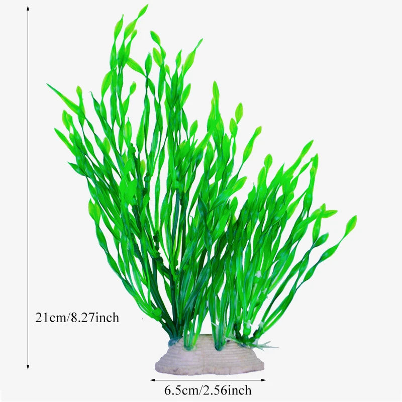 Pianta Artificiale per Acquario – Decorazione Realistica in Plastica – Erba Acquatica Subacquea per Allestimento Vasca Pesci
