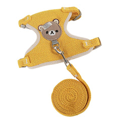 Pettorina a Gilet per Gatti e Cani Piccoli con Guinzaglio 120 cm | S-M – Yellow