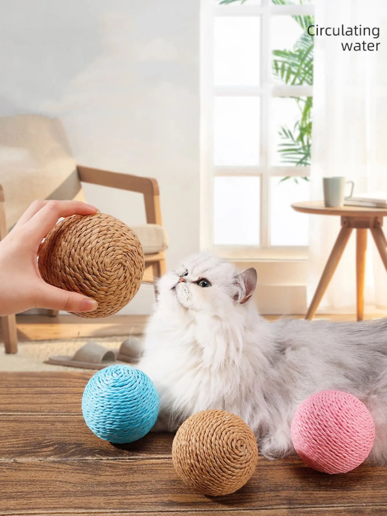 Palla Tiragraffi per Gatti in Sisal 10 cm – Gioco Interattivo da Mordere e Graffiare