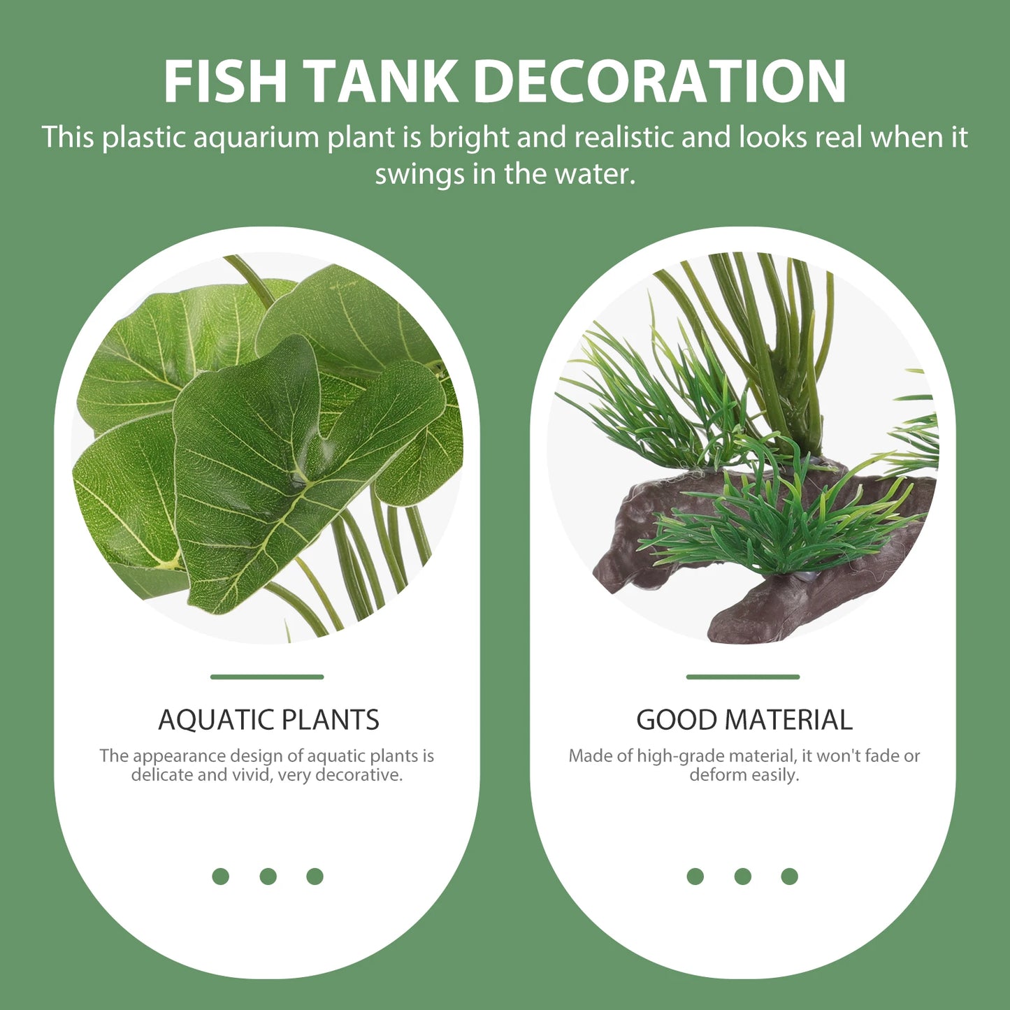 Bonsai Artificiale per Acquario – Pianta Decorativa in Plastica Effetto Realistico – Ornamento Subacqueo Erba Marina Vivida
