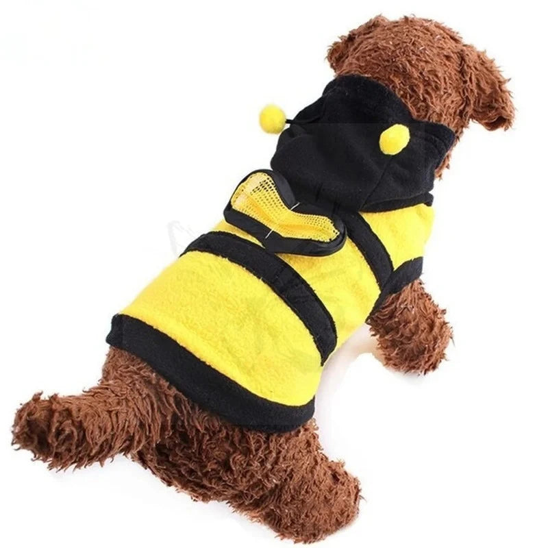 Costume Ape per Cani e Gatti – Felpa Calda con Cappuccio, Antenne e Ali
