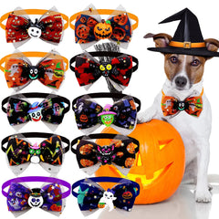 Set 18 Papillon Halloween per Cani e Gatti – Fiocchi Regolabili Fantasie Assortite – Random color