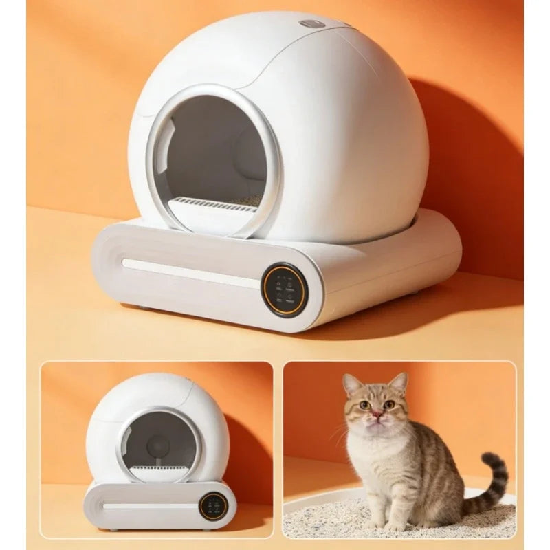 Smart Self-Cleaning Cat Litter Box 65L – Lettiera Automatica Autopulente Extra Large Chiusa con Controllo App (Arenero Gato Inteligente)