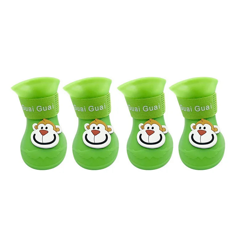 Scarpe Impermeabili per Cani in PVC Antiscivolo | Set 4 Stivaletti S-XXL