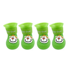 Scarpe Impermeabili per Cani in PVC Antiscivolo | Set 4 Stivaletti S-XXL – green