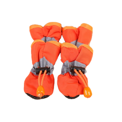 Scarpette Antipioggia per Cani – Set 4 Scarpe Antiscivolo Regolabili per Zampe – XXS-XXL – Orange