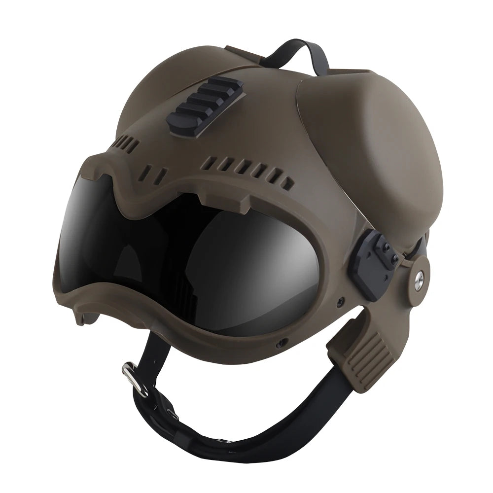 Casco Tattico K9 per Cani da Lavoro con Occhiali Protettivi e Guide Laterali