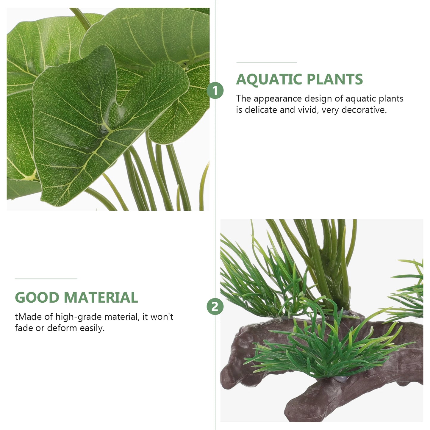 Bonsai Artificiale per Acquario – Pianta Decorativa in Plastica Effetto Realistico – Ornamento Subacqueo Erba Marina Vivida