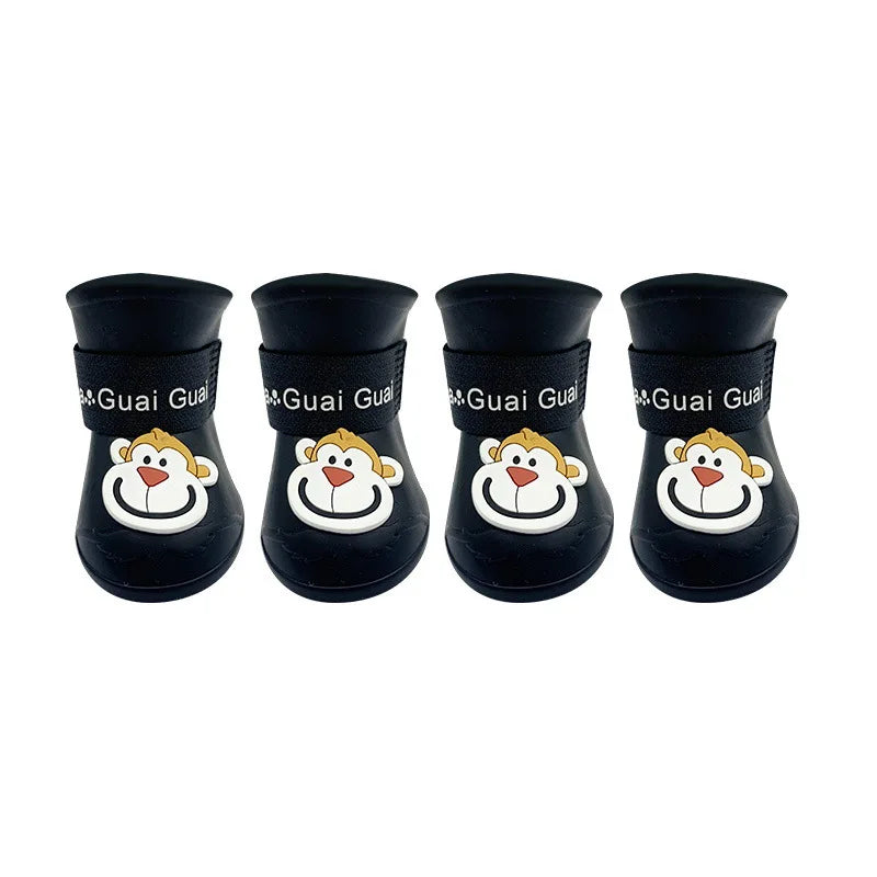 Scarpe Impermeabili per Cani in PVC Antiscivolo | Set 4 Stivaletti S-XXL