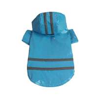 Impermeabile Riflettente per Cani Piccoli con Cappuccio – Mantella Antipioggia in PU S-XL – Blue
