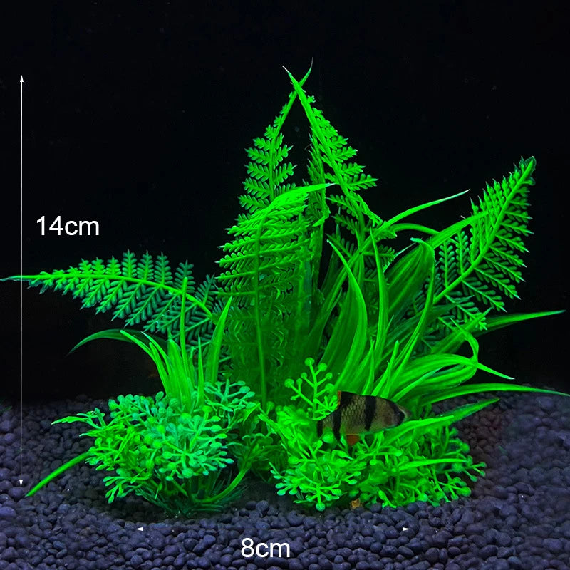 Pianta Artificiale per Acquario – Decorazione Realistica in Plastica – Erba Acquatica Subacquea per Allestimento Vasca Pesci