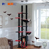Tiragraffi Albero per Gatti da Pavimento a Soffitto | Cat Tree Regolabile con Cuccia, Amaca e Pali in Sisal