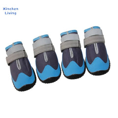 Scarpe per Cani Impermeabili e Antiscivolo | Set 4 Pezzi con Chiusura Regolabile – Blue-Black