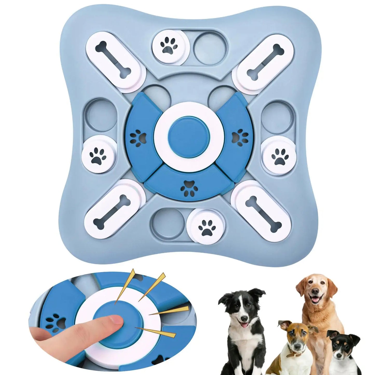 Gioco Interattivo di Attivazione Mentale per Cani e Gatti – Ciotola Slow Feeder Anti-Ingozzamento, Dispenser Snack per Aumentare l'IQ e Ridurre la Noia (Antiscivolo)