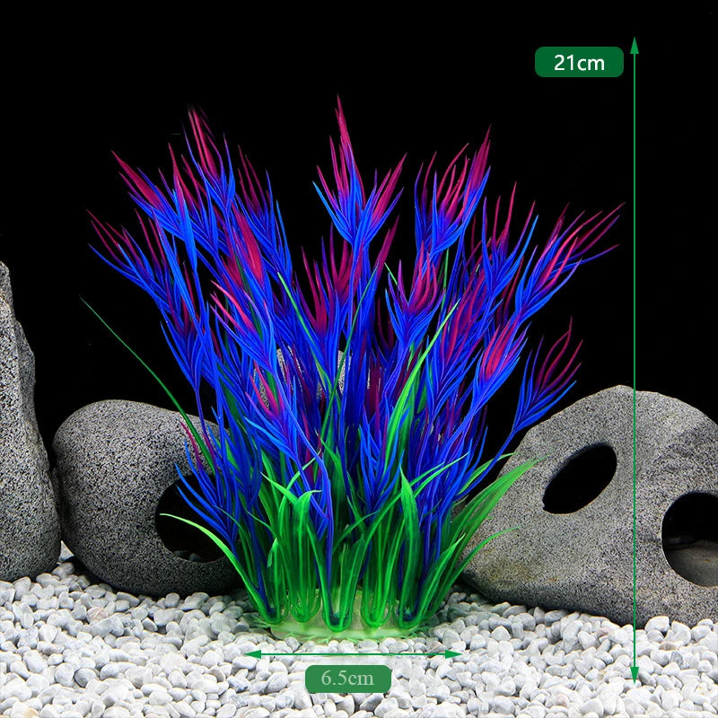 Pianta Artificiale per Acquario – Decorazione Realistica in Plastica – Erba Acquatica Subacquea per Allestimento Vasca Pesci