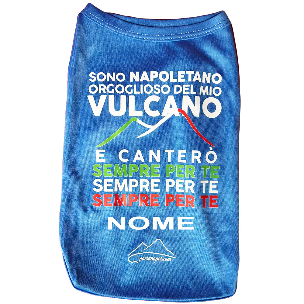 Maglia Napoli "Orgoglioso del mio Vulcano" per Cani – Forza Napoli (5 Taglie) - Partenopet