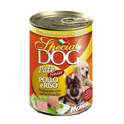Scatoletta di alimento umido per cani cuccioli patè con pollo e riso Special Dog da 400 g