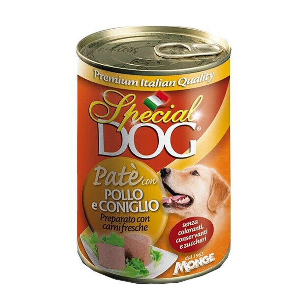 Alimento umido per cani Patè con pollo e coniglio Special Dog da 400 g