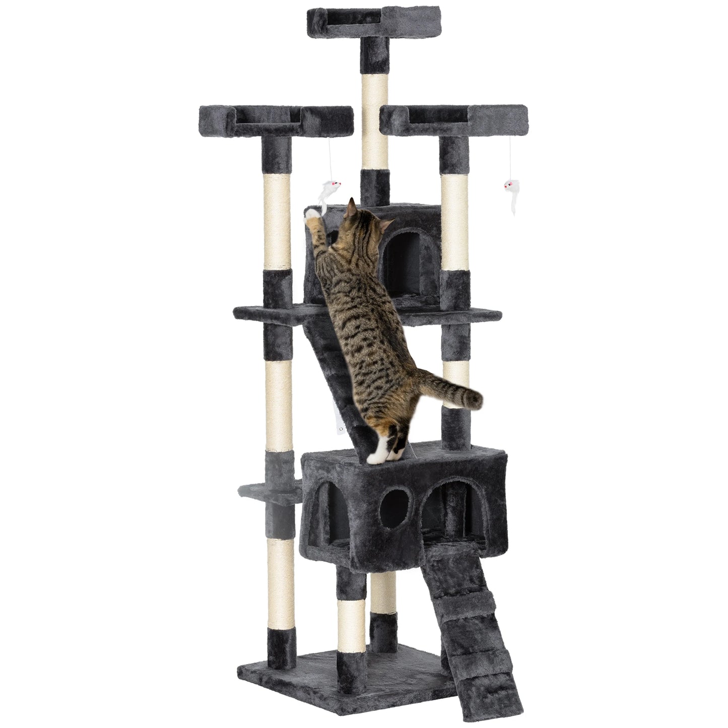 Vuoi trasformare la noia del tuo gatto in pura energia? Aggiungi subito al carrello l'Albero Tiragraffi PawHut da 173 cm e regala al tuo felino il suo regno personale!