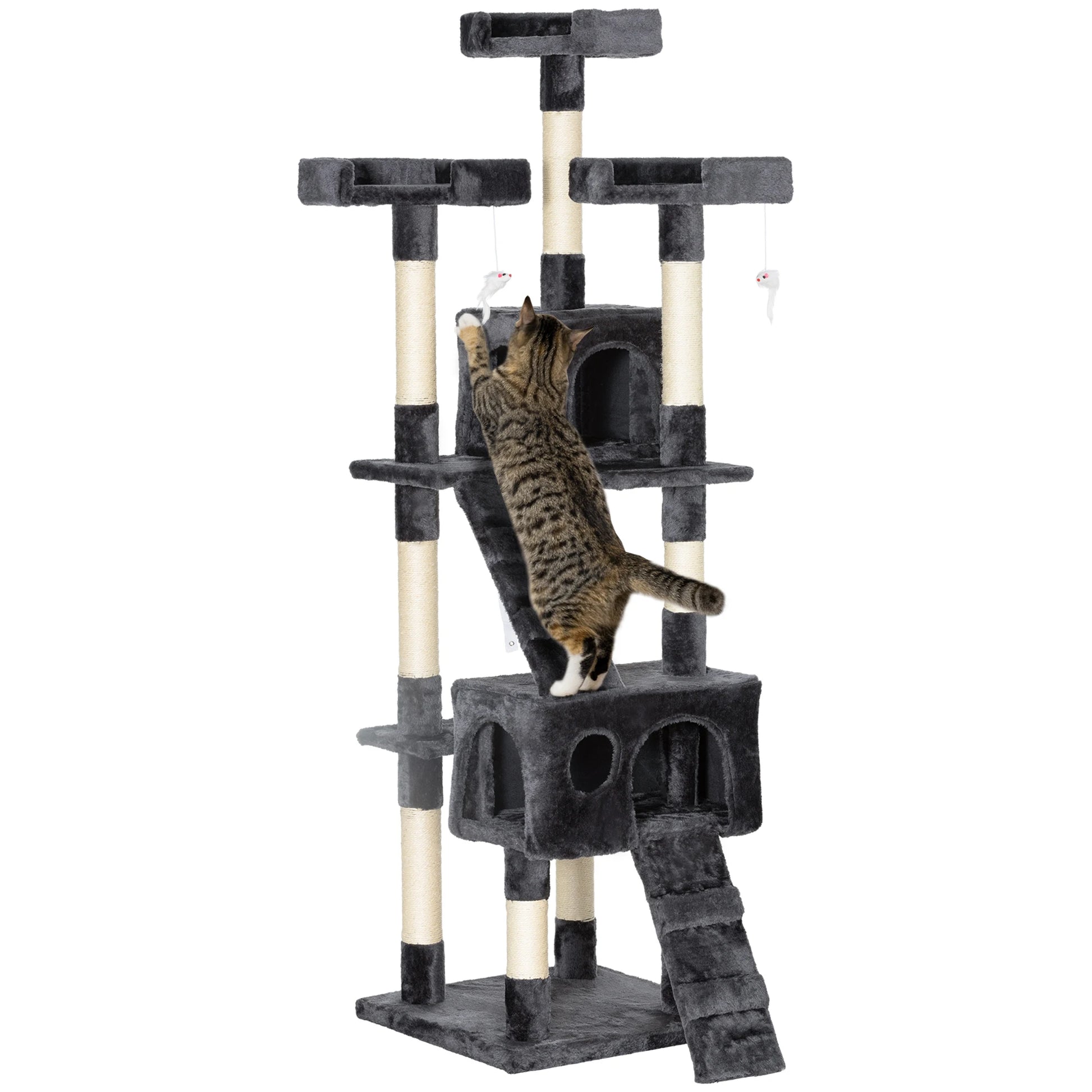 Vuoi trasformare la noia del tuo gatto in pura energia? Aggiungi subito al carrello l'Albero Tiragraffi PawHut da 173 cm e regala al tuo felino il suo regno personale!