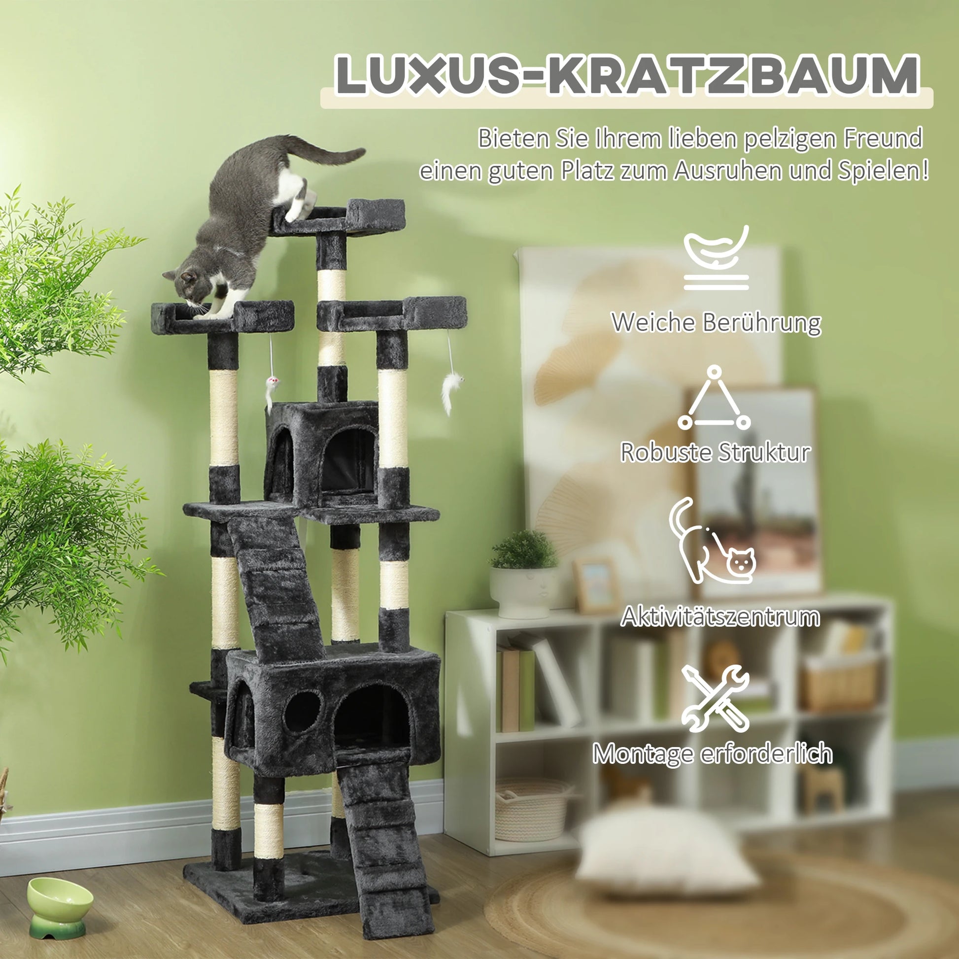 Vuoi trasformare la noia del tuo gatto in pura energia? Aggiungi subito al carrello l'Albero Tiragraffi PawHut da 173 cm e regala al tuo felino il suo regno personale!