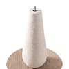 Palo tiragraffi per gatti a forma di fungo rosso con colonna in sisal bianco e base circolare robusta, altezza 54 cm, ideale per la cura delle unghie e come gioco d'arredo.
