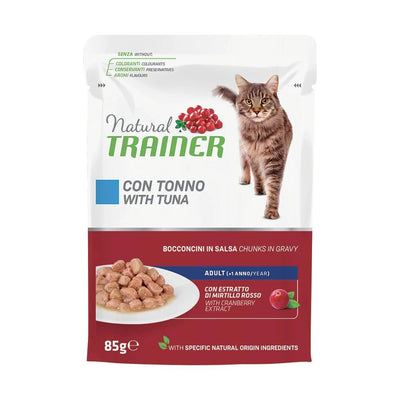 Bustina di alimento umido per gatti bocconcini in salsa di tonno Trainer da 85 g