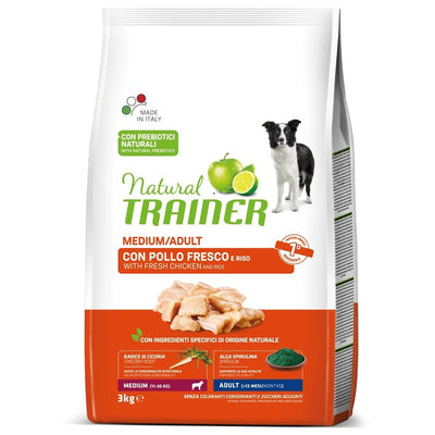 Busta di crocchette per cani di taglia media al Pollo Trainer da 3 kg