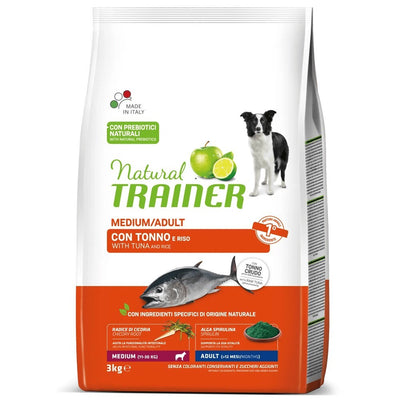 Busta di crocchette per cani di taglia media al tonno Trainer da 3 kg