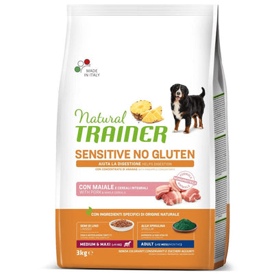 Busta di crocchette per cani al maiale Trainer Sensitive da 3 kg