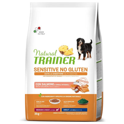 Busta di crocchette per cani al salmone Trainer Sensitive da 3 kg
