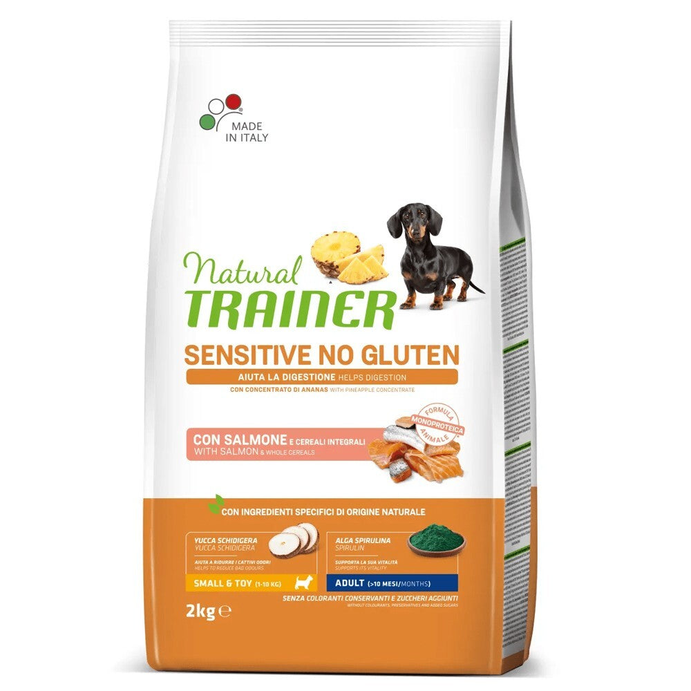 Busta di crocchette per cani di taglia piccola al maiale Trainer Sensitive da 2 kg