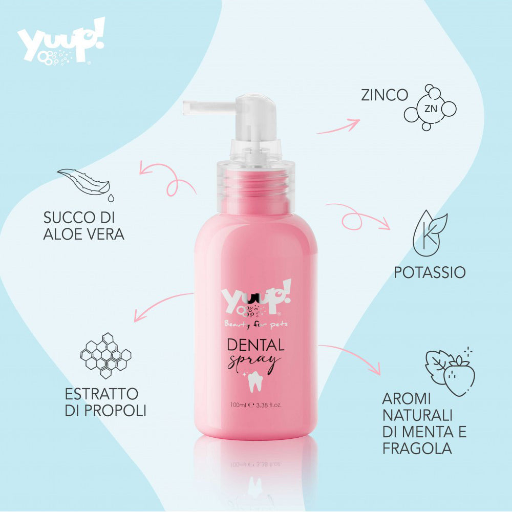 Bottiglia di dentifricio spray per cani e gatti marca Yuup da 100 ml