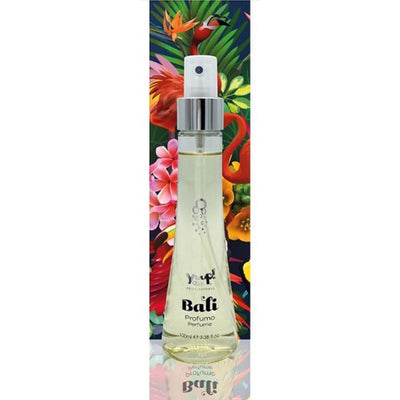 Flacone spray da 100ml di Yuup Profumo Bali per cani e gatti, fragranza tropicale con estratti di frangipani e lime, linea grooming professionale Yuup