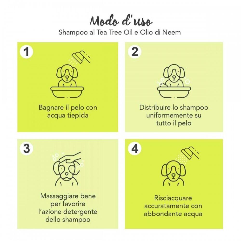 Bottiglia di shampoo per cani e gatti della Yuup al Tea Tree Oil che ha un effetto repellente naturale contro gli insetti da 250 ml
