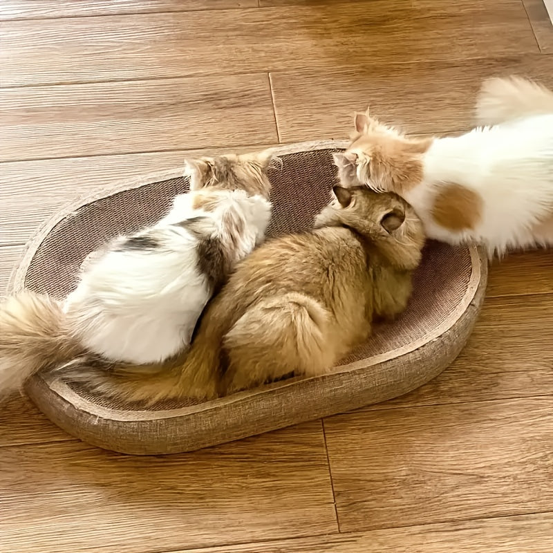 Tiragraffi in Juta per Gatti con Pallina | Cuccia e Gioco 57x36cm - Partenopet
