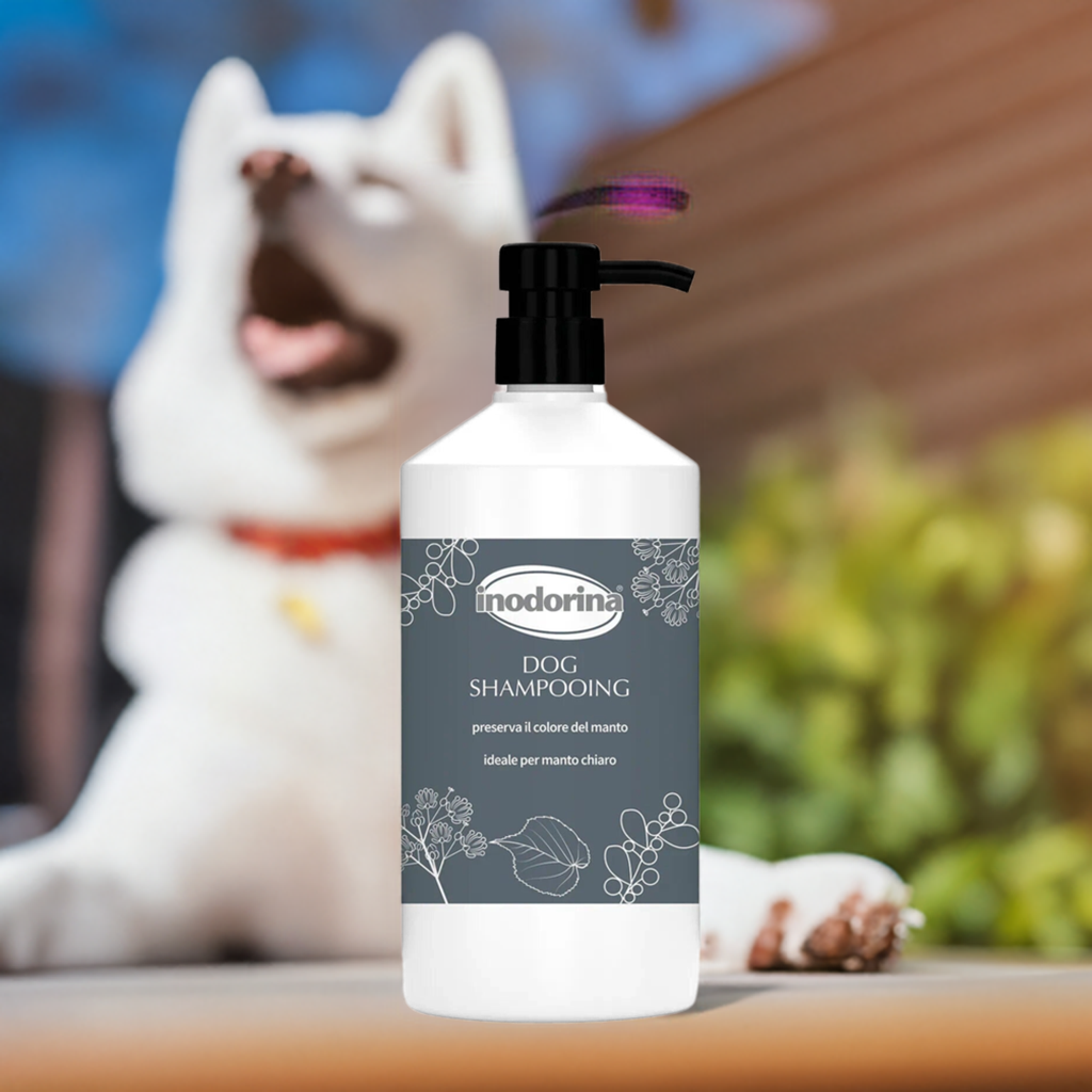 Inodorina Shampoo Rituals per Cani con Manto Chiaro con Estratto di Uva Ursina e Tiglio 1L - Partenopet