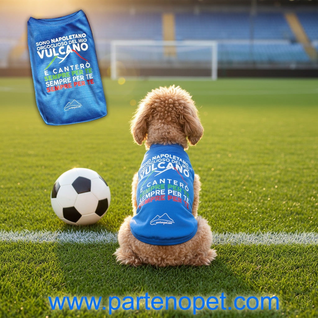 Maglia Napoli "Orgoglioso del mio Vulcano" per Cani – Forza Napoli (5 Taglie) - Partenopet